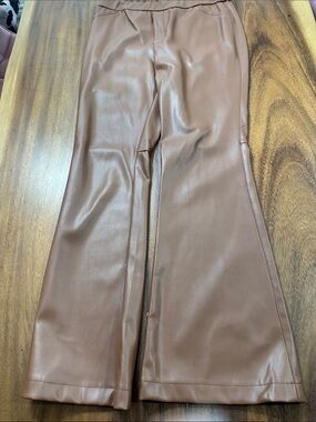 Versona Faux Leather Pants - Chestnut